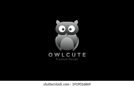 animal bird cartoon gradient black modern logo design vector icon symbol illustration