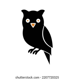 Animal bird cute owl icon | Black Vector illustration |