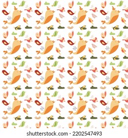 Animal Bird design pattern can be used for pattern, clothes, wallapapper design needs