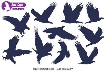 Animal Bird Eagle Silhouettes Vector illustration