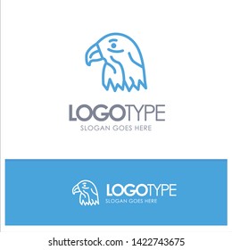 Animal, Bird, Eagle, Usa Blue Outline Logo Place for Tagline
