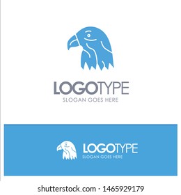 Animal, Bird, Eagle, Usa Blue Solid Logo with place for tagline. Vector Icon Template background