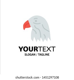 Animal, Bird, Eagle, Usa Business Logo Template. Flat Color