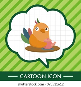 animal bird having afternoon tea theme elements