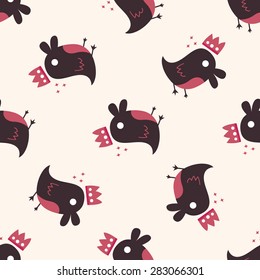 Animal bird icon, 10,seamless pattern