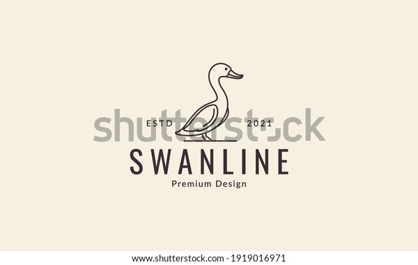 animal bird lines swan or goose logo design\
vector icon symbol\
illustration