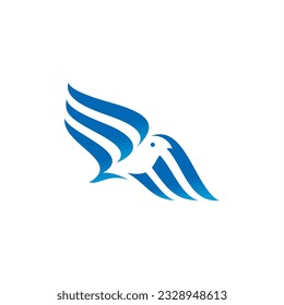 animal bird logo with abstract style blue color pacific sea coast