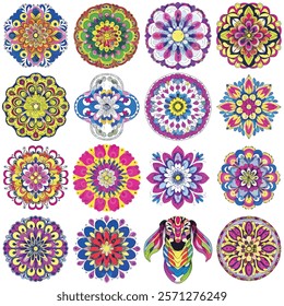animal and bird mandala set art for book printing photos