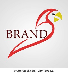 animal bird minimal line art simple modern logo design vector