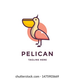 animal bird pelican logo template illustration