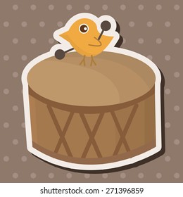 animal bird playing instrument cartoon theme elements