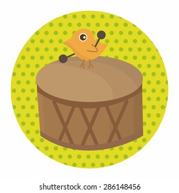 animal bird playing instrument cartoon theme elements