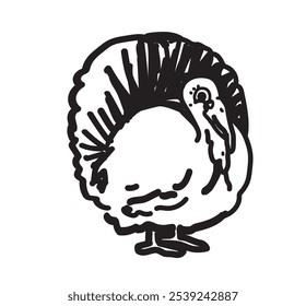 animal bird turkey fall thanksgiving autumn  vector black and white easy illustration on white background