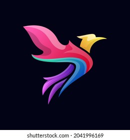 Animal birds logo with colorful style design vector
