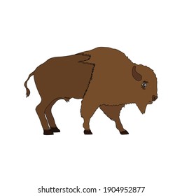 Animal Bison Fill Line Icon Vector Illustration