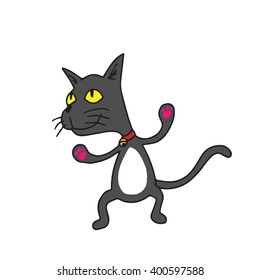 Animal black cat cartoon drawing