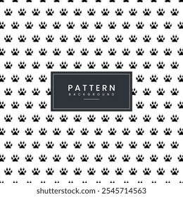 Animal black foot print pattern background design. Vector illustration