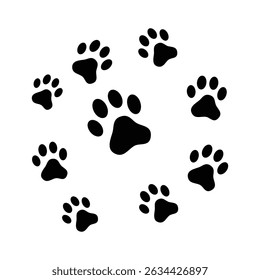 animal black paw prints vector