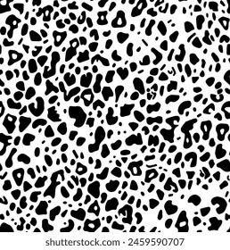 Animal black and white skin pattern, simple jaguar allover print  in interesting composition for any design