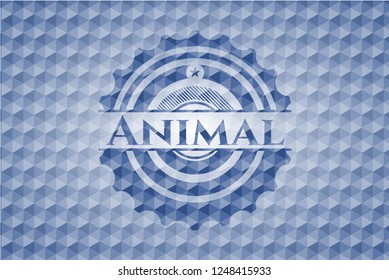 Animal blue polygonal emblem.