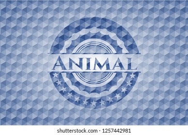 Animal blue polygonal emblem.