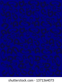 animal blue print on a brighter blue background