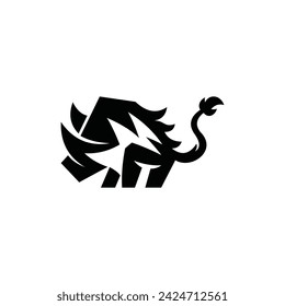 Animal Boar Geometric Silhouette Modern logo design, wild animal illustration logo for your company