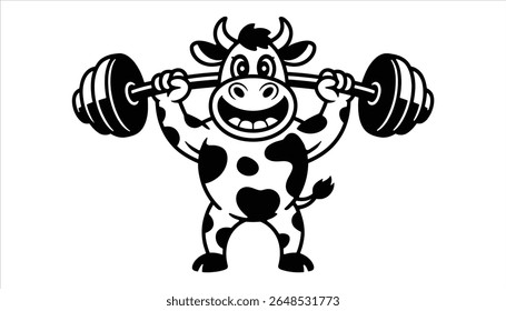Animal Bodybuilder Mascot Lifting Barbell Vector Illustration