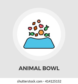 Animal Bowl Icon Vector. Flat icon isolated on the white background. Editable EPS file. Vector illustration.