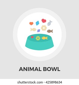 Animal Bowl Icon Vector. Flat icon isolated on the white background. Editable EPS file. Vector illustration.