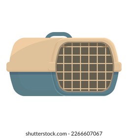 Animal box icon cartoon vector. Cat cage. Travel bag