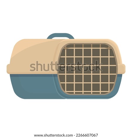 Animal box icon cartoon vector. Cat cage. Travel bag