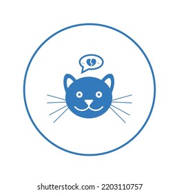 Animal Broken Cat Love Chat Icon Stock Vector (Royalty Free) 2203110757 ...