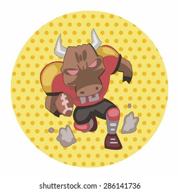 Animal bull doing sports cartoon theme elements