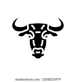 animal bull head glyph icon vector. animal bull head sign. isolated symbol illustration