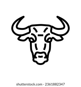 animal bull head line icon vector. animal bull head sign. isolated contour symbol black illustration
