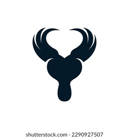 Animal bull head wings modern simple logo