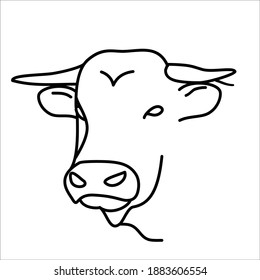 Animal bull icon design. Vector, clip art, illustration, line icon design.