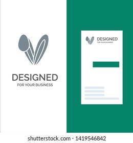 Animal, Bunny, Face, Rabbit Grey Logo Design and Business Card Template