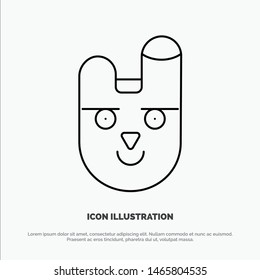 Animal, Bunny, Face, Rabbit Line Icon Vector. Vector Icon Template background