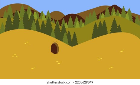 Animal Burrow In The Ground