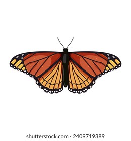 caricatura de mariposa animal. mosca primaveral, silueta rosada, signo de mariposa animal naranja verde. ilustración vectorial de símbolo aislado