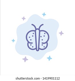 Animal, Butterfly, Easter, Nature Blue Icon on Abstract Cloud Background