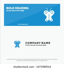 Animal, Butterfly, Easter, Nature SOlid Icon Website Banner and Business Logo Template