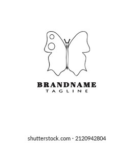 animal butterfly logo cartoon icon design template black modern isolated vector illustration