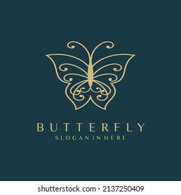 animal butterfly logo design vector