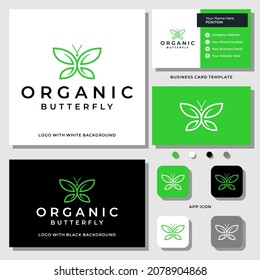 Animal butterfly sport beauty logo design with business card template.