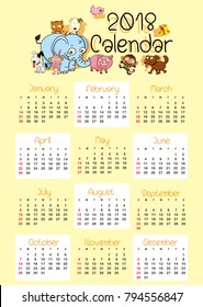 Tierkalender für 2018