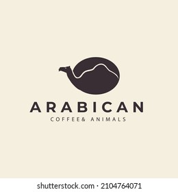animal camel with arabican coffee  logo vector symbol icon illustration design