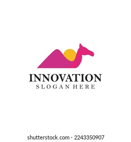 animal camel design logo vector